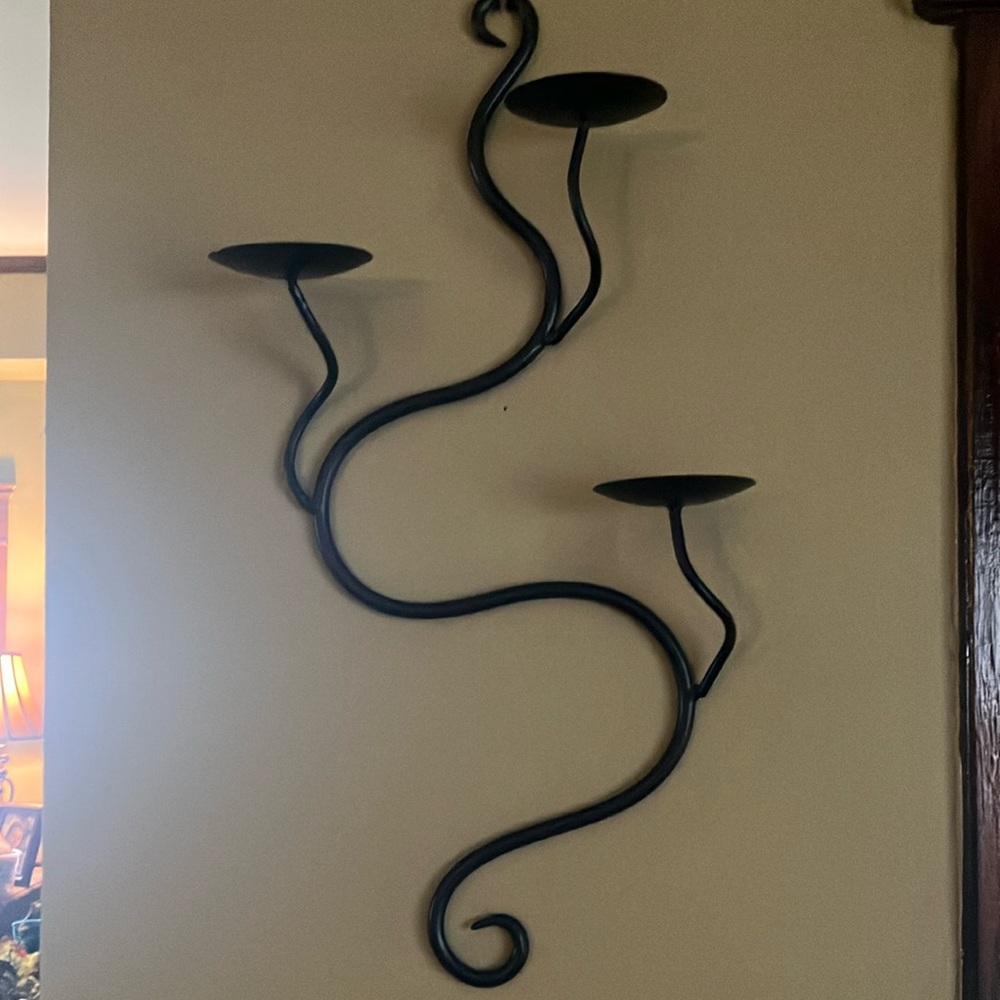 Wall candle sconce black